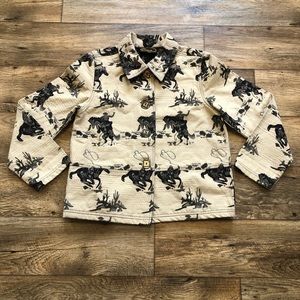 VINTAGE Western Cowboy Print Blazer Jacket